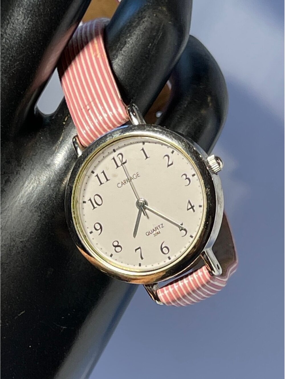 Carriage by Timex Women’s Watch Pink Stripe Leather Band Quartz 30M Classic